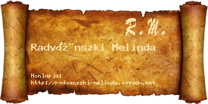 Radvánszki Melinda névjegykártya