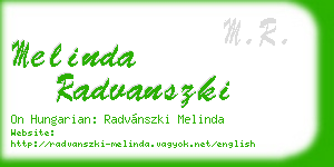 melinda radvanszki business card